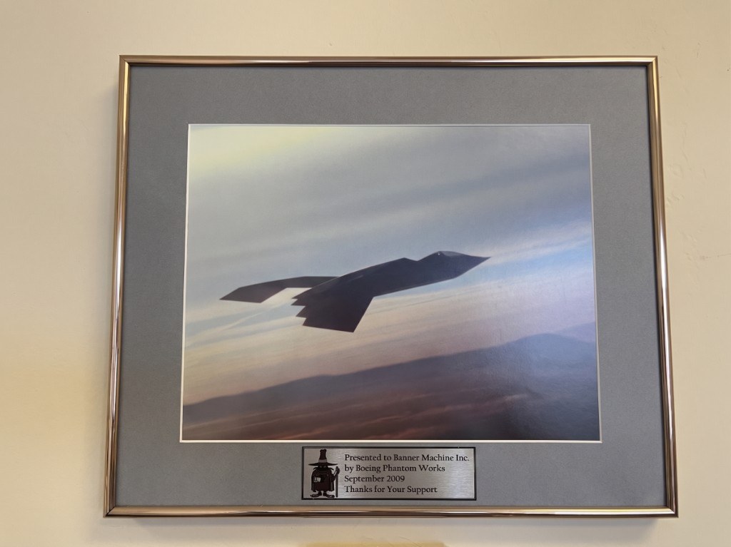 Boeing Phantom Works award presented to Banner Machine Inc., September 2009